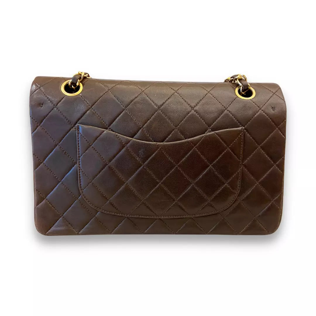 CHANEL BROWN LEATHER TIMELESS CLASSIQUE FLAP BAG