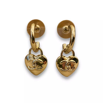 CHANEL CC HEART METAL EARRINGS