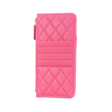 Chanel CC Quilted Caviar Flat Phone Case Wallet Pouch