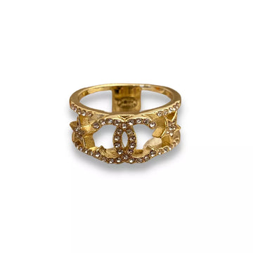 CHANEL CRYSTAL STAR CC LOGO RING