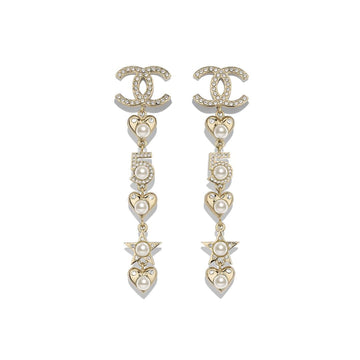 CHANEL STAR AND HEART CC DANGLE EARRINGS