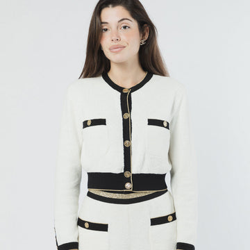 CHANEL WHITE & BLACK CLASSIC SUIT