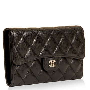Chanel Long Flap Wallet - Caviar