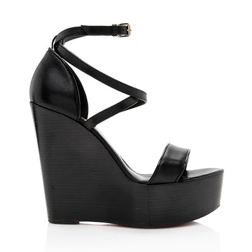 Christian Louboutin Calfskin Si Ma Zeppa Wedge Sandals - Size 7 / 37 (SHF-18760)