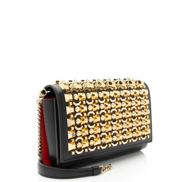 Christian Louboutin Leather Spiked Empire Paloma Wallet on Chain
