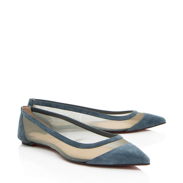 Christian Louboutin Mesh Suede Galativi Flats - Size 11 / 41
