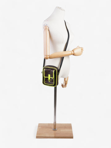 Louis Vuitton Christopher Messenger Monogram / Black / Flourescent Yellow Coated Canvas