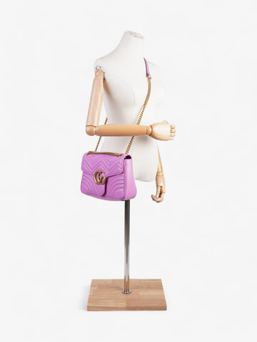 Gucci CS Marmont Light Purple Matelasse Leather Medium