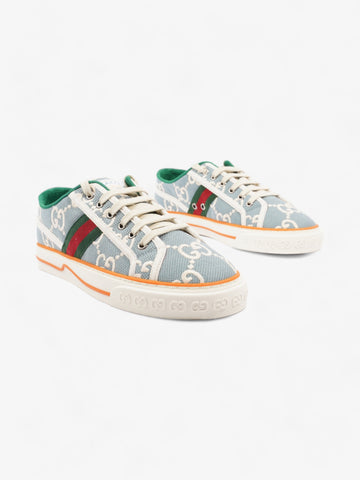 Gucci Tennis 1977 Light Blue / Orange Canvas EU 41 UK 8