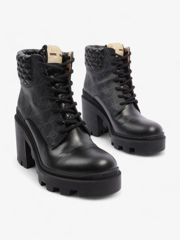 Gucci CS Ankle Boot 5.5cm Black Coated Canvas EU 39 UK 6