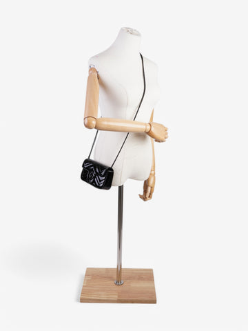 Gucci CS Marmont Black Patent Leather Super Mini
