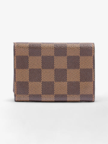 Louis Vuitton Card Case Holder Damier Ebene Coated Canvas