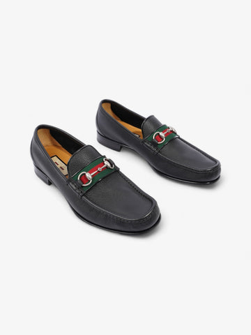 Gucci Horsebit Loafers Black / Green / Red Leather EU 45 UK 11