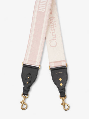 Christian Dior Embroidered Strap Pink / cream Canvas
