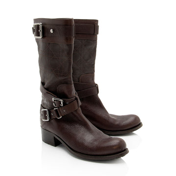 Dior Leather Cannage Roadior Boots - Size 8.5 / 38.5