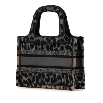 Dior Mizza Mini Embroidered Canvas Leopard Book Tote