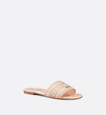 DIOR DWAY Toile de Jouy Embroidered Cotton Slides