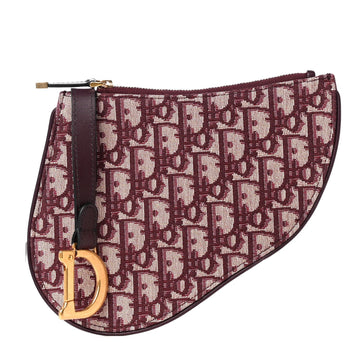 Dior Oblique Saddle Pouch Clutch- Bordeaux