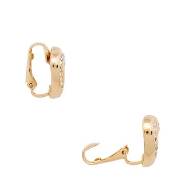 Dior Vintage Crystal Heart Clip on Earrings