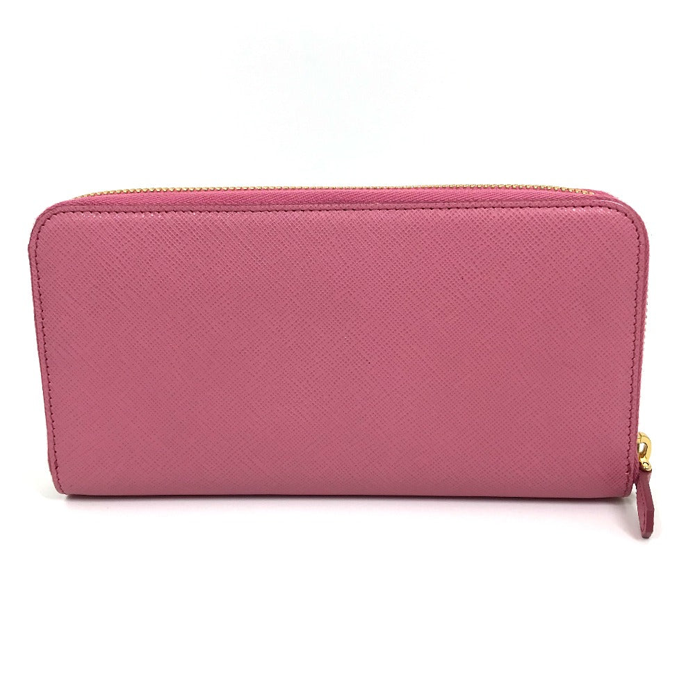 PRADA Long Wallet Purse 1ML506 saffiano leather pink logo Saffiano Shine Women Used