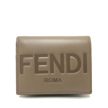 FENDI Folded wallet 8M0420 leather Brown logo Women Used