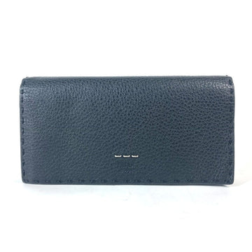 FENDI Long Wallet Purse 7M0186 leather black stitch Celeria unisex(Unisex) Used