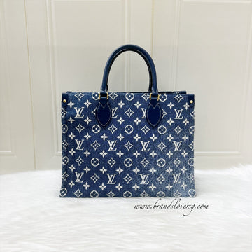 LV Onthego MM in Ombre Blue Denim and GHW