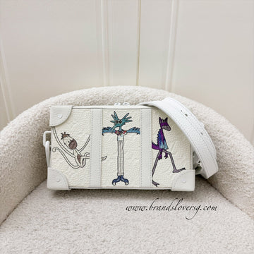 LV Soft Trunk Wallet with Graphic Print in Powder White Monogram and White HW
