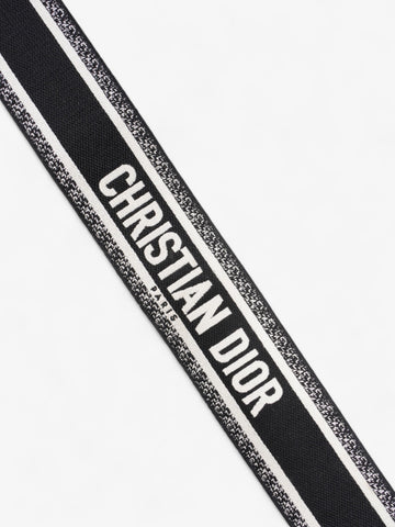 Christian Dior Shoulder Strap Ultramatte Black / White Cotton