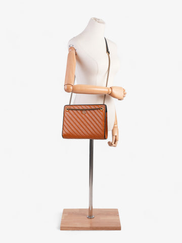 Gucci CS Marmont Accordion Shoulder Bag Orange / Black Matelasse Leather Medium