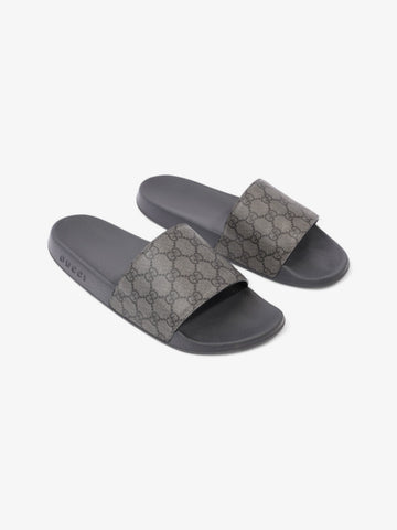 Gucci CS Slides Grey / Black Coated Canvas EU 45 UK 11
