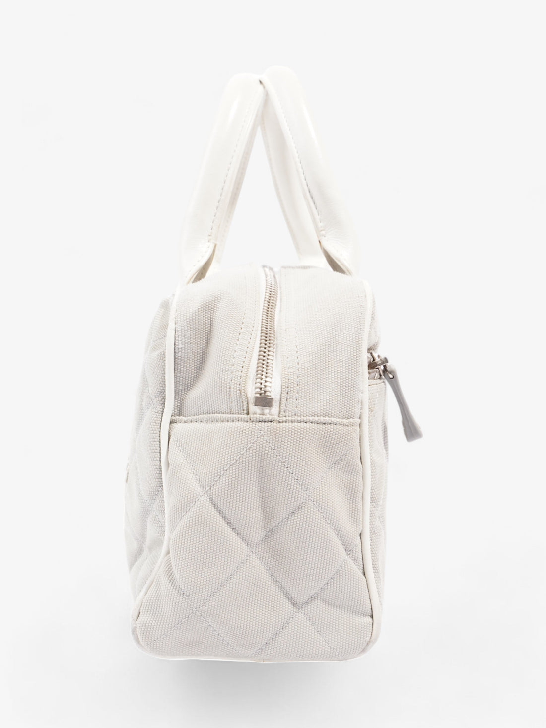 Chanel Sports Line Boston Bag Grey / White Cotton