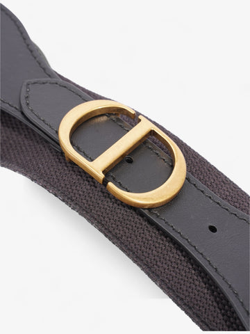 Christian Dior CD Belt Black / Gold Cotton 80cm