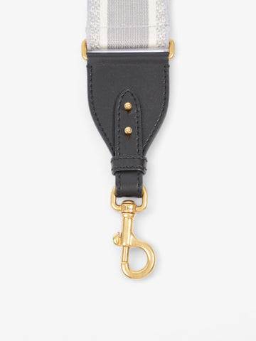 Christian Dior Adjustable Shoulder Strap With Ring Grey Oblique Canvas
