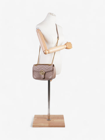 Gucci CS Marmont Rose Beige  Matelasse Leather Small
