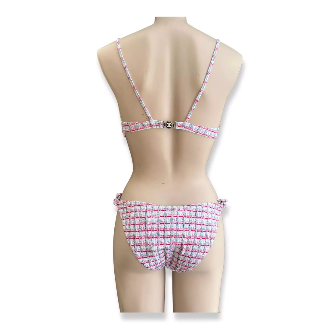 CHANEL WHITE/PINK SWIMSUIT TOP & BOTTOM