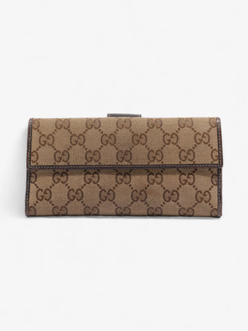 Gucci Continental Wallet Beige And Ebony CS Supreme Canvas