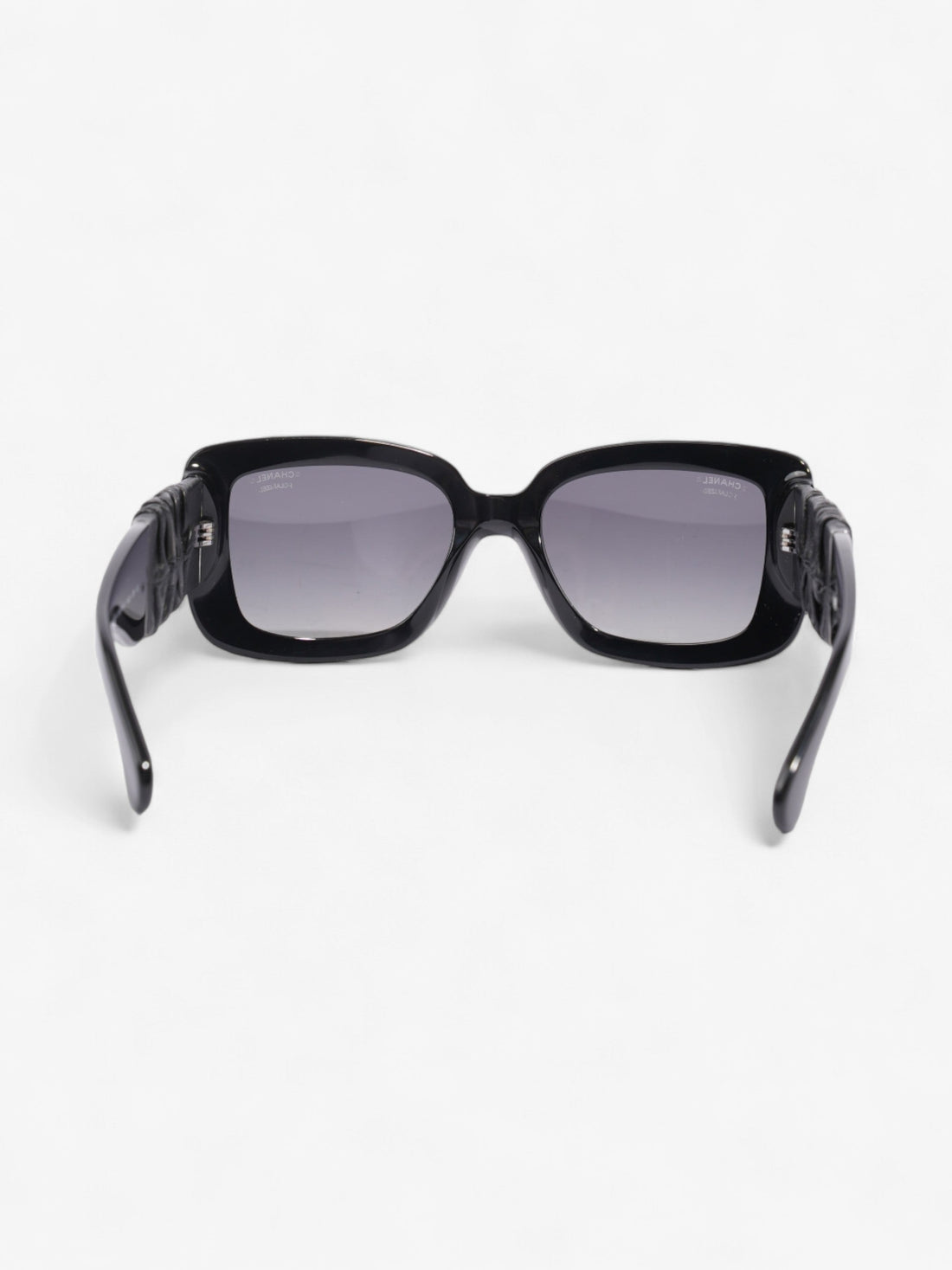 Chanel Rectangular Framed Sunglasses Black Acetate 140mm