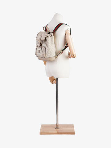 Gucci Interlocking G Backpack Beige And White CS Supreme Coated Canvas Small