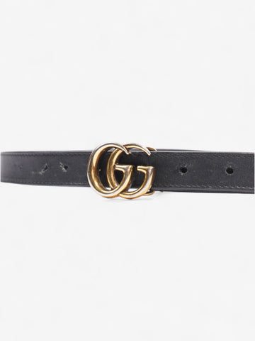 Gucci CS Marmont Thin Belt Black / Gold Leather 70cm / 28"