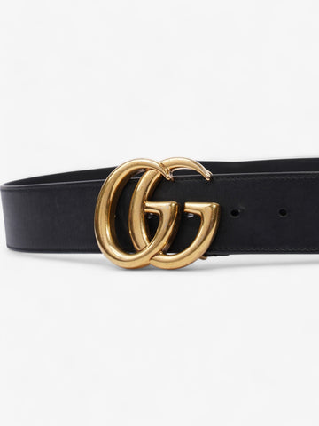 Gucci CS Marmont Wide Belt Black / Gold Leather 80cm / 32"