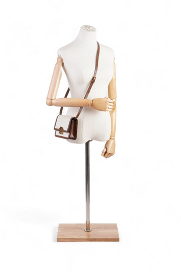 Burberry TB Bag Natural / Malt Brown Cotton Mini