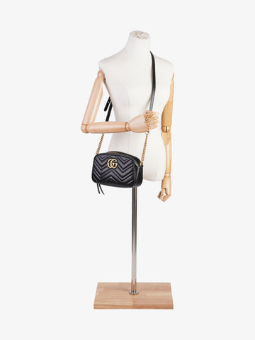 Gucci CS Marmont Black Matelasse Leather Small