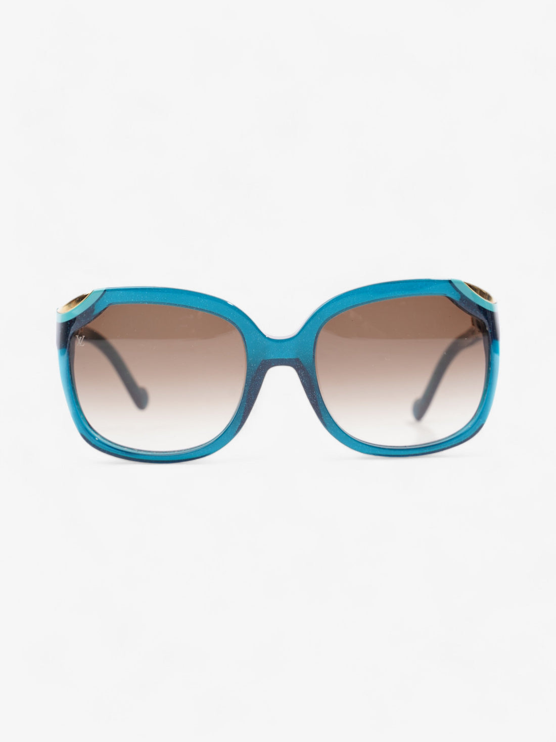 Louis Vuitton Ivy Cat Sunglasses Petrole Blue / Gold Acetate 140mm
