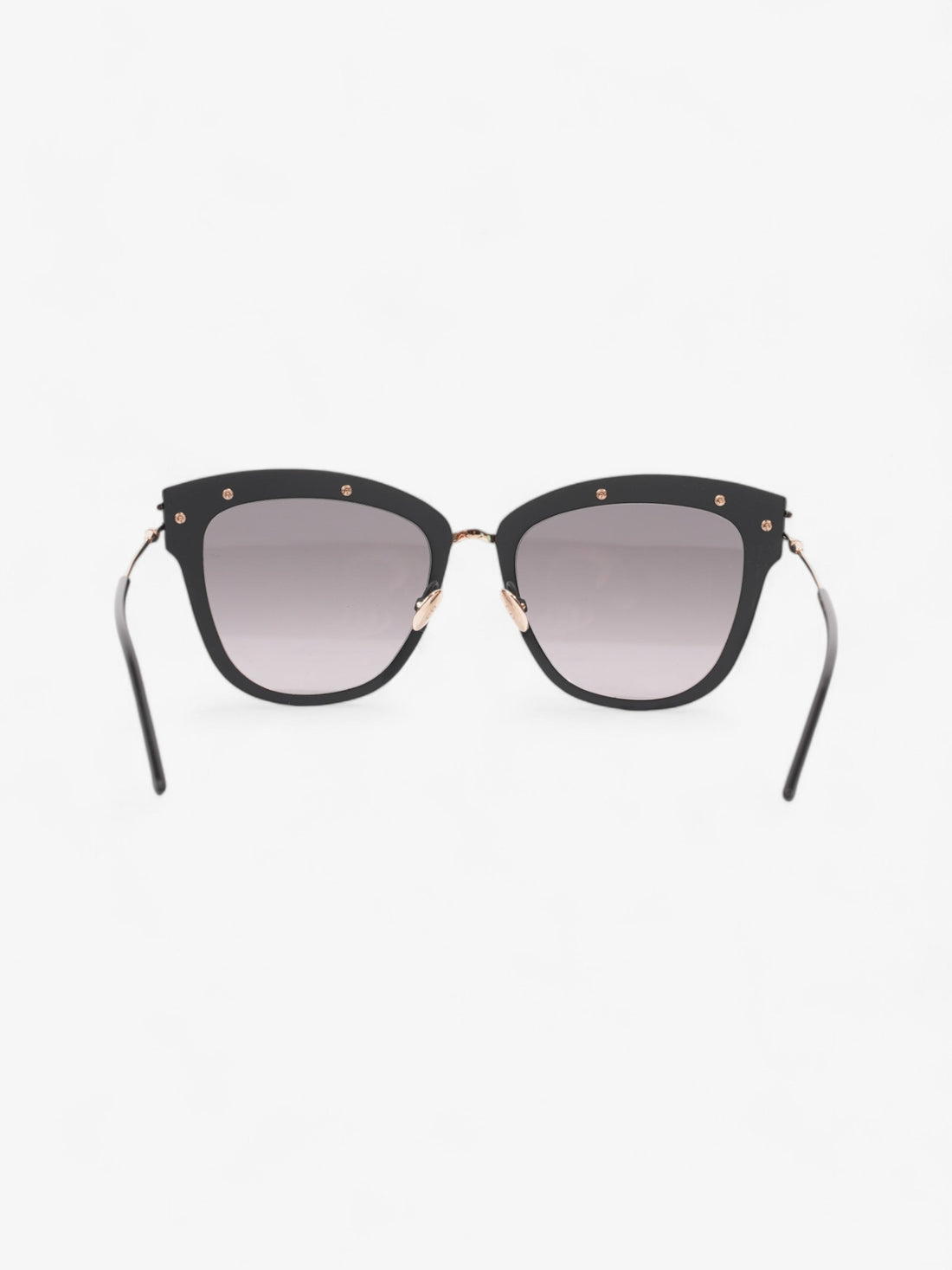 Christian Dior Matte Framed Sunglasses Black / Gold Acetate 140mm