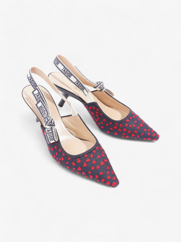 Christian Dior J'Adior Slingback Pump 65 Navy / Red Technical Fabric EU 41.5 UK 8.5
