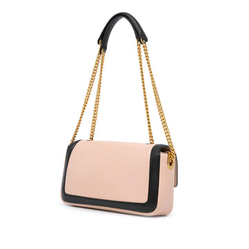 Fendi Bicolor Leather Chain Midi Baguette