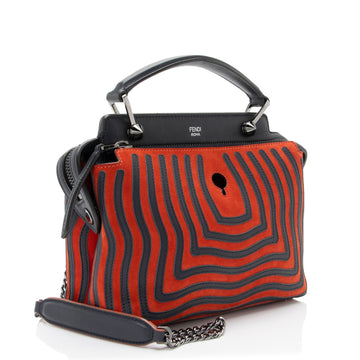 Fendi Quilted Leather Two Tone Dotcom Small Top Handle