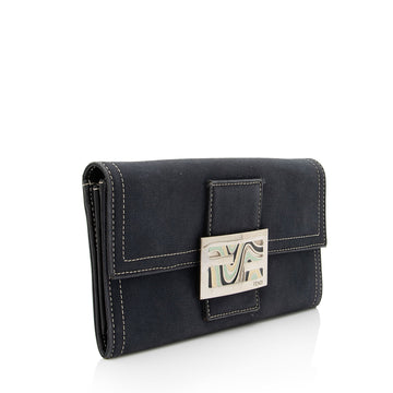 Fendi Vintage Denim Continental Wallet