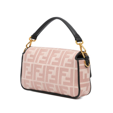 Fendi Zucca Embroidered Canvas Baguette Satchel